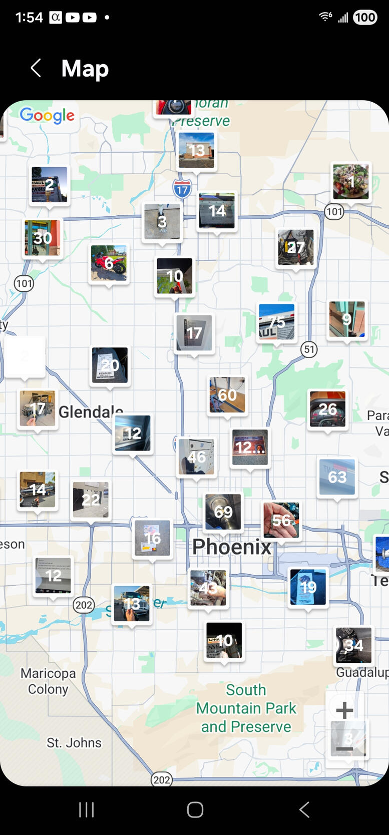 Turn Key Locksmith Service Area Map - Phoenix, AZ Map showing Turn Key Locksmith service calls and locksmith jobs across Phoenix, Glendale, Peoria, Scottsdale, Tempe, Chandler, Gilbert and Mesa