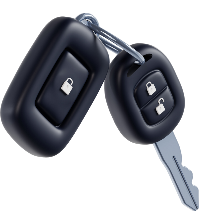 Car keys with remote lock and unlock buttons on a keyring. Turn Key Locksmith, Phoenix AZ