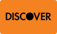 Discover card logo on an orange background. Turn Key Locksmith, Phoenix AZ