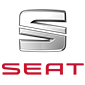 SEAT logo with silver 'S' on a red background. The brand name 'SEAT' is below the logo. Turn Key Locksmith, Phoenix AZ